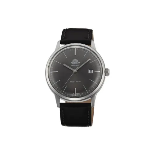 ORIENT Bambino Collection Автоматический Механический Механизм Кожаный Ремешок Часы 40 мм Унисекс Черный Циферблат