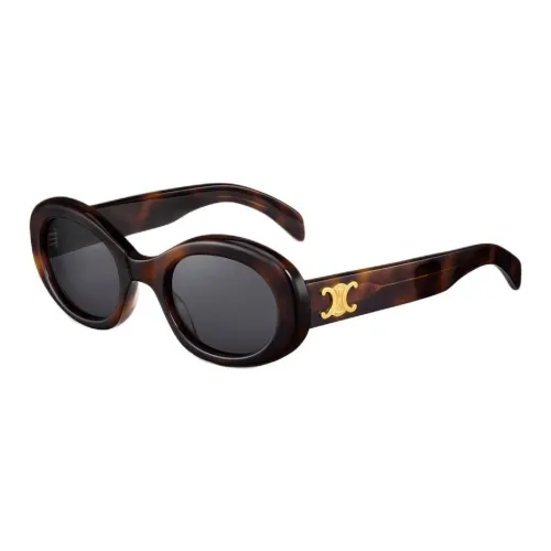 CELINE Ацетат OVAL SUNGLASSES Женские Черепаховый
