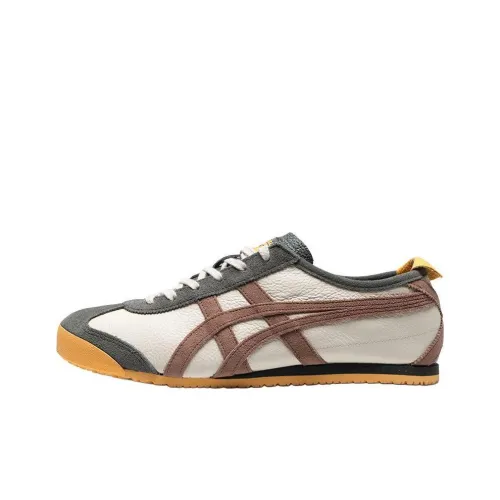 Onitsuka Tiger MEXICO 66 Противоскользящий Устойчивый к истиранию Низкий Топ Повседневная обувь Унисекс Экрю