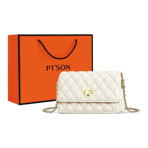 PT'SON Коровья кожа Подмышечная сумка через плечо Стандартная Женская Экрю Черный