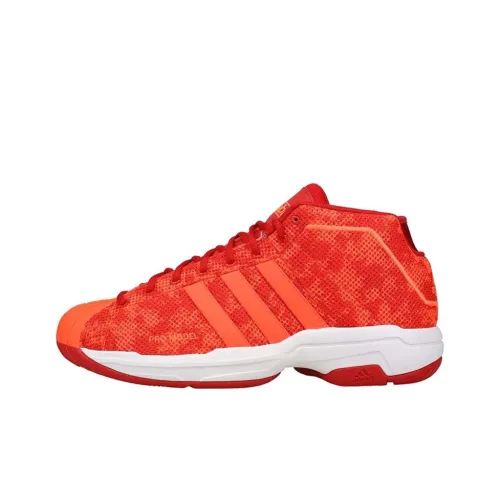 Adidas PRO Model 2G Slip-resistant Abrasion-resistant Low-top Баскетбольные кроссовки Мужские Reddish Orange
