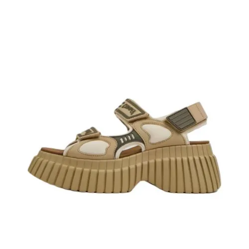 CAMPER Pix BCN One Ремешок Сандалии 6,6 см Женские Коричневый Зеленый