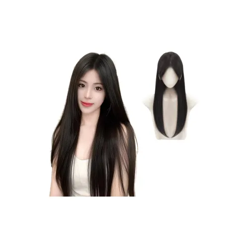 WANWANFENG Крутой черный длинный Straight Женская парик