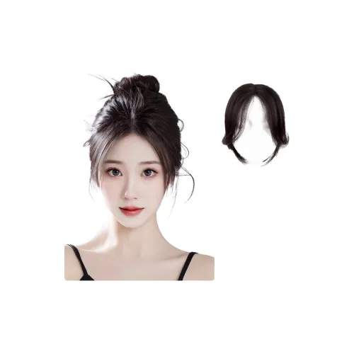 WANWANFENG Шнур Волосы Бахрома Женская Перука Человеческие Волосы Короткие Прямые Волосы