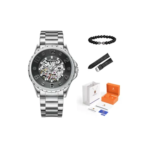 MESDUN Автоматический Механический Механизм Мужские Часы 44 мм Черный