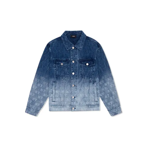 Mlb Base Logo New York Yankees Old Flower SS25 Denim Jacket Unisex Темно-Морской Синий