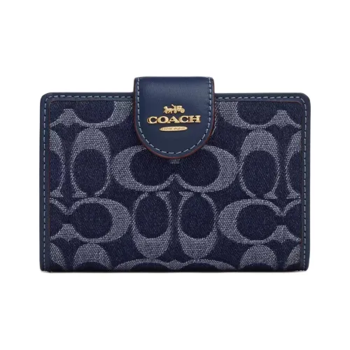 COACH Denim Wallet Medium Women's Blue