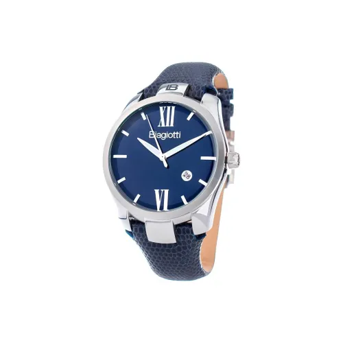 Laura Biagiotti Наручные часы Кварцевый механизм Кожаный ремешок 43 мм Синий циферблат Мужские часы