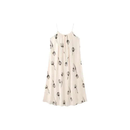 Qin Jing Ночная сорочка Женская Абрикос