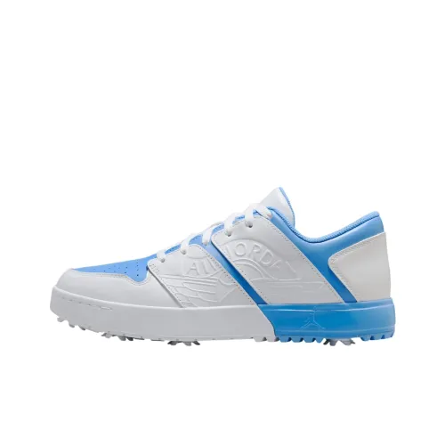 Джордан Nu Retro 1 Slip Resistant Abrasion Resistant Низкий Топ Обувь для гольфа Унисекс Белый Синий