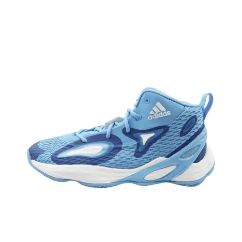 Adidas Exhibit A Slip-resistant Abrasion-resistant MID Топ Баскетбольные кроссовки Мужской Синий