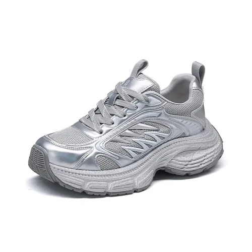 Spider King противоскользящие низкие топовые кроссовки с толстой подошвой женские серебряные