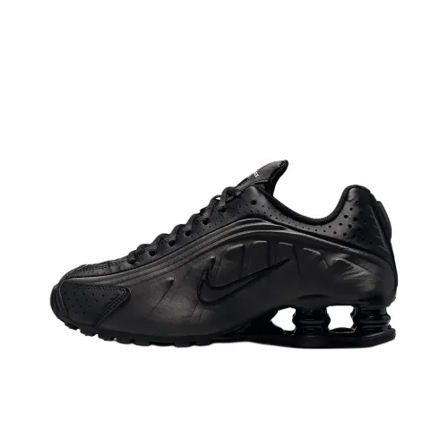 Nike Shox R4 Детская беговая обувь Низкий топ Черный Школьный возраст