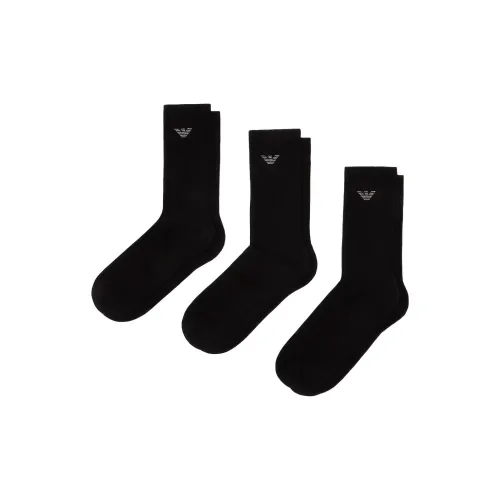 EMPORIO ARMANI SS25 Носки Crew Мужские упаковка из 3 пар черные