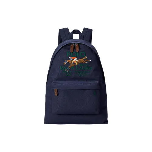 Polo Ralph Lauren Хлопок с кожаными вставками рюкзак мужской морской синий