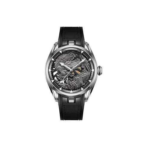 BEXEI Prosperous Journey Collection Механический механизм Резиновый ремешок Часы Мужские Черный циферблат