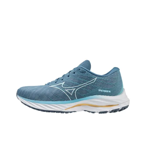 Mizuno Wave Rider 26 Low Топ Беговые кроссовки Женские Синий Белый