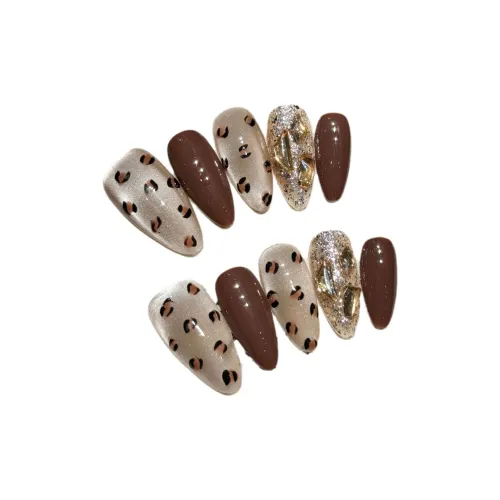 SHANGSHIQIN Леопардовый принт Кошачий глаз Mature LADY Стиль 20mm Миндаль Леопардовый принт Однотонный