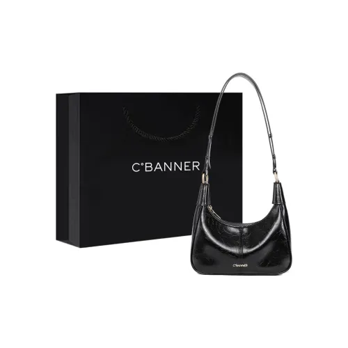 C°BANNER Коровья кожа Сумка через плечо Средняя Женская Черная