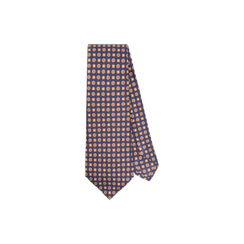 KITON Шелковые галстуки Мужской Синий Оранжевый