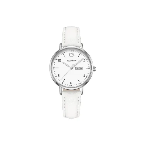 Zgo Sanrio Co Branded Кварцевый механизм Кожаный ремешок Часы Женские часы Белый циферблат