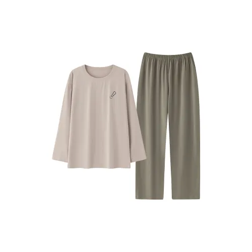 Пижамный комплект Cotton Gene для мужчин цвет CAMEL