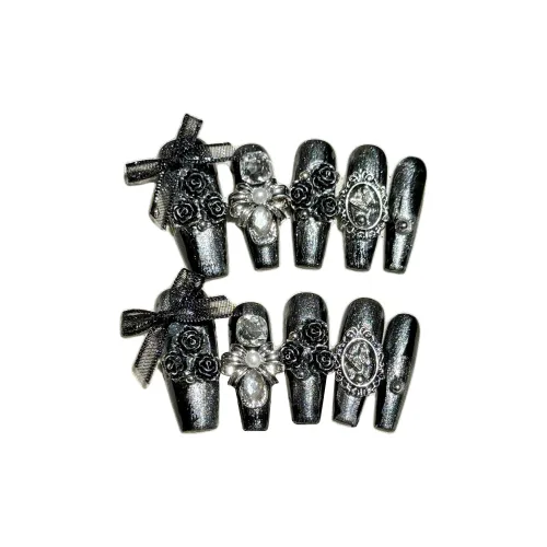 SHANGSHIQIN Готический 3D-эффект Камелия Осветляющий Премиум 25mm Средний LADDER Черный Однотонный