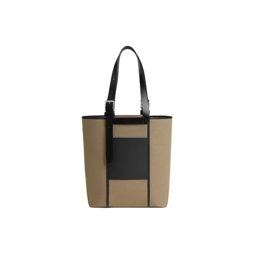 HERMES Etriviere Pocket Goeland Холст с Hunter Коровья кожа Холст Сумка Мужская Бежевая и Черная Сумка