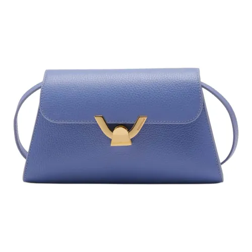 COCCINELLE Сумка через плечо из крупнозернистой текстуры коровьей кожи маленькая женская ярко-синяя