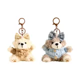 Свитер, цвет печенья, медведь, синий, коричневый, одежда для пары