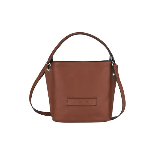 LONGCHAMP Сумка через плечо из коровьей кожи ведрообразная маленькая женская коричневая