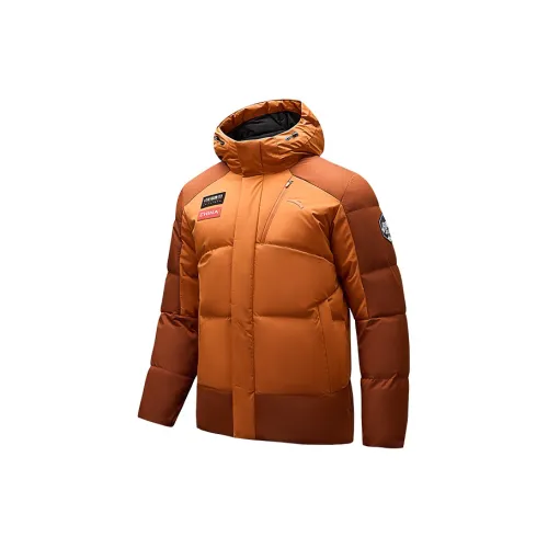 ANTA Пуховик Мужской Фарфоровая Глазурь Красный Хризантема Оранжевый