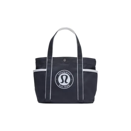 lululemon Хлопок Тоут Сумка Сумка для покупок Сумка Мини Унисекс Морской синий и Розово-синий