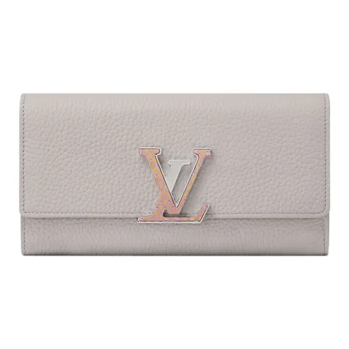LOUIS VUITTON Capucines Коровья кожа Кошелек Женские Bloom Серый