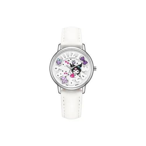 Zgo Kuromi Sanrio Collaboration Кварцевый механизм Часы Женские Белый циферблат