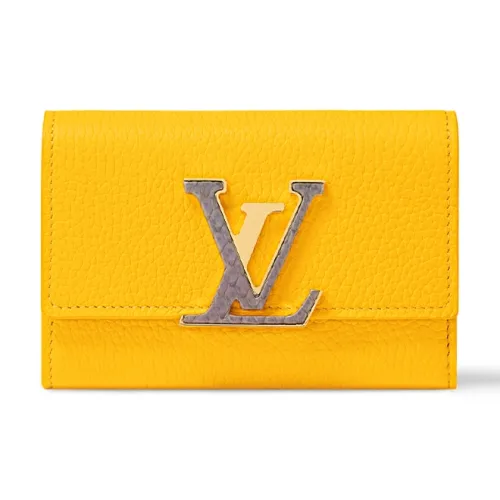 LOUIS VUITTON Capucines Коровья кожа Кошелек Женские Гинкго Желтый