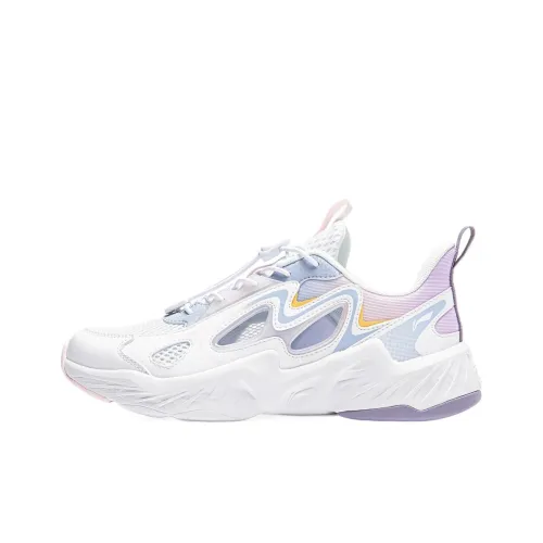 LINING YOUNG Sportlife Низкий Топ Kids Lifestyle Shoes Стандартный Белый Ясно-Синий Светло-Розовый