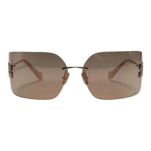 MIU MIU Металл Нерегулярная форма Солнцезащитные очки Женские Золото