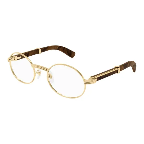 Cartier Металл Круглые Оправы для очков Мужские Золотые