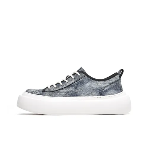 Lee Cooper Slip-Resistant Abrasion-Resistant Lightweight Увеличивающие Высоту Низкие Кроссовки для Скейтбординга Мужские