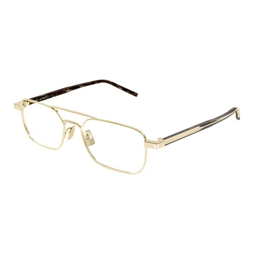 SAINT LAURENT Металлические очки Aviator с диоптриями Мужские Золотые