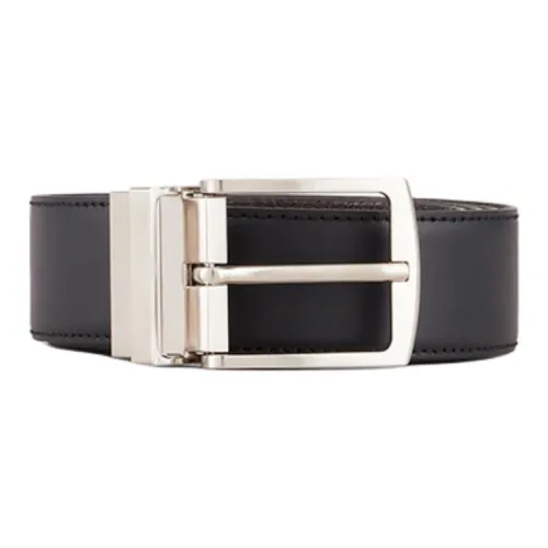 AMANI Ремни из коровьей кожи Мужской Черный Ширина 3,2 см