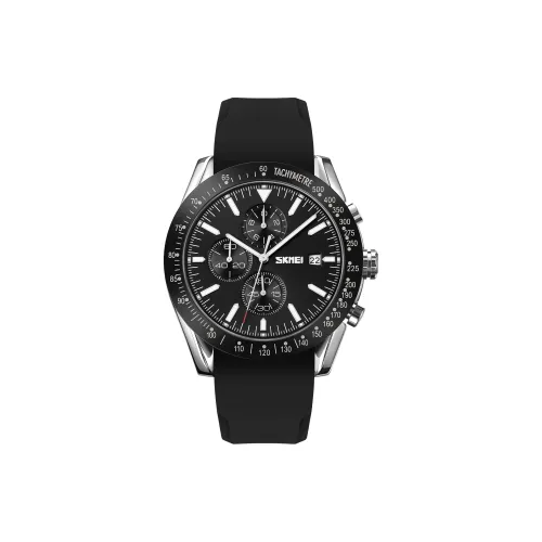 SKMEI Кварцевый механизм силиконовый ремешок мужские часы черный циферблат