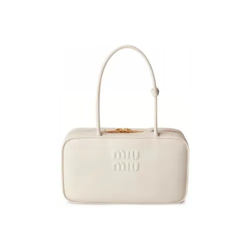 MIU MIU Beau Коровья кожа Сумка на плечо Средний Женский Мел Белый