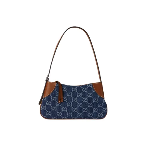 GUCCI GG Emblem Denim Сумка через плечо Extra Mini Женская Blue