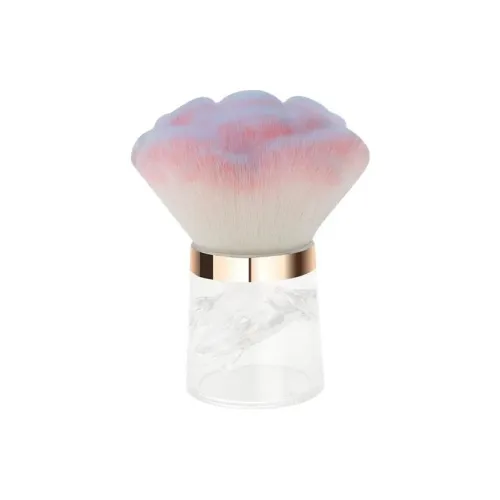 Suiyiie Прозрачный Цветочный Розовый Трехцветный Портативный Румяна Loose Пава Щетка Мягкий и Дружественный к Коже