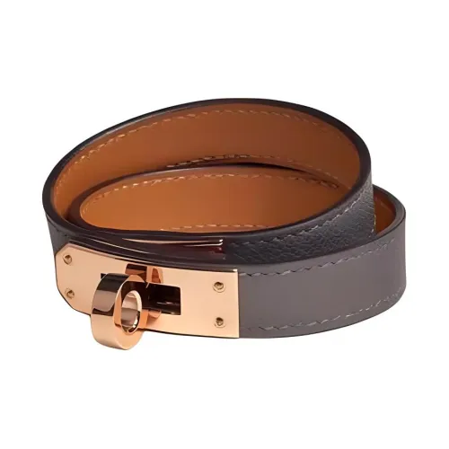 HERMES Телячья кожа Розовое золото Тон покрытие Браслеты Женские Серый