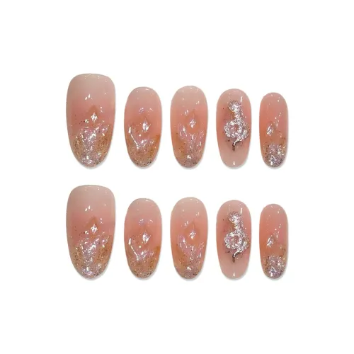 SHANGSHIQIN Мягкий Премиум Loose Розовый кварц Камень Осветляющий Металл Знак Змеи Элегантность 25 мм Миндально-розовый Однотонный