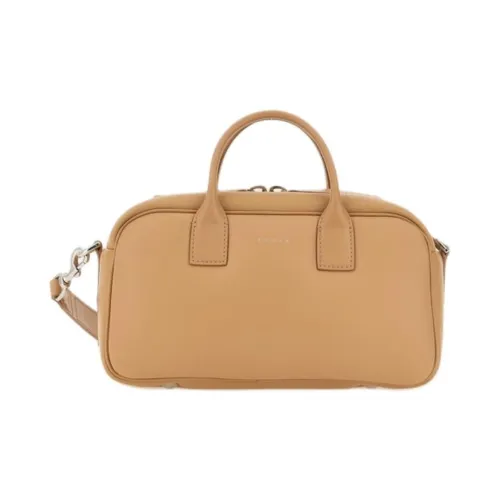 HOGAN Овчина с коровьей кожей Bowling Bag Сумка через плечо Сумка Маленькая Женская Бежевая Желтая