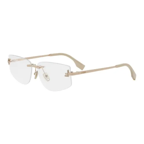 FENDI Металл Нерегулярная форма Оправы для очков Женские Золото